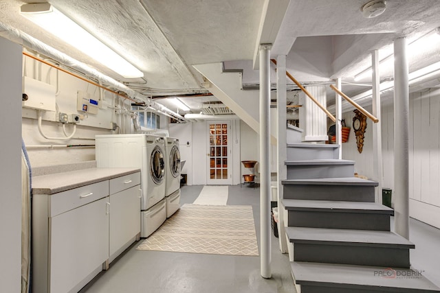 670 S Green Bay Rd, Lake Forest, IL 60045 - laundry area featuring separate washer and dryer and cabinet space