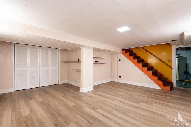 421 W Verret St, Elmhurst, IL 60126 - finished basement with stairway and light wood finished floors