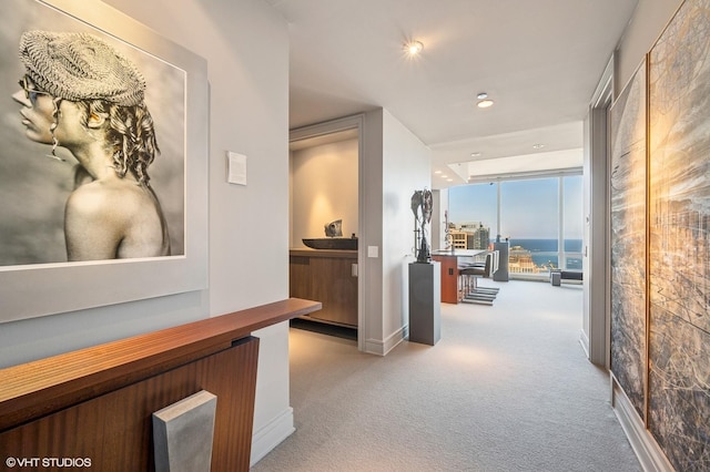 401 N Wabash Ave Unit 33K, Chicago, IL 60611 - hallway featuring carpet floors and recessed lighting