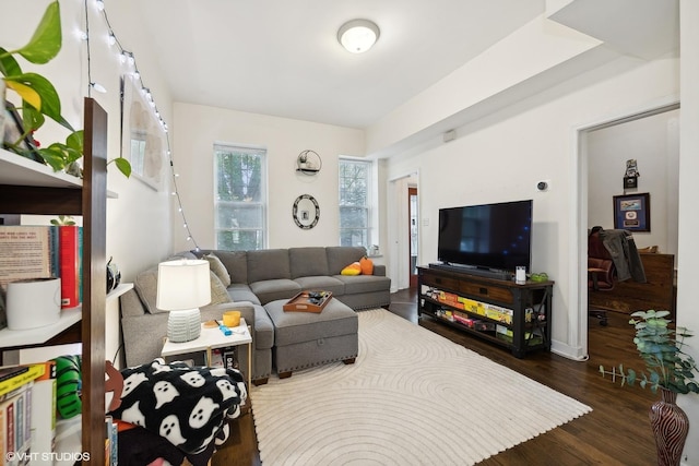 2076 N Campbell Ave, Chicago, IL 60647 - living area with dark wood-style flooring