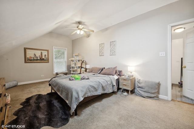 2076 N Campbell Ave, Chicago, IL 60647 - carpeted bedroom featuring vaulted ceiling and ceiling fan
