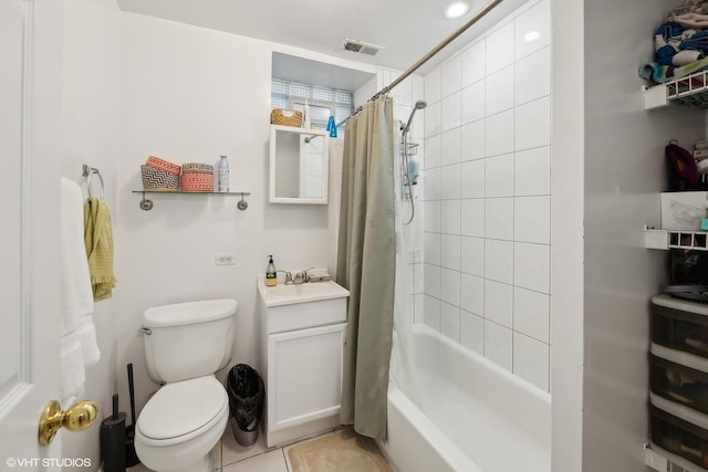 2076 N Campbell Ave, Chicago, IL 60647 - full bathroom with shower / tub combo, vanity, and tile patterned flooring