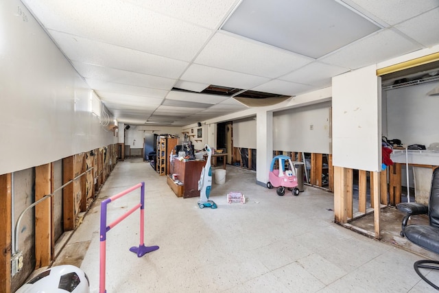 15620 Ingleside Ave, Dolton, IL 60419 - basement featuring a drop ceiling and light flooring