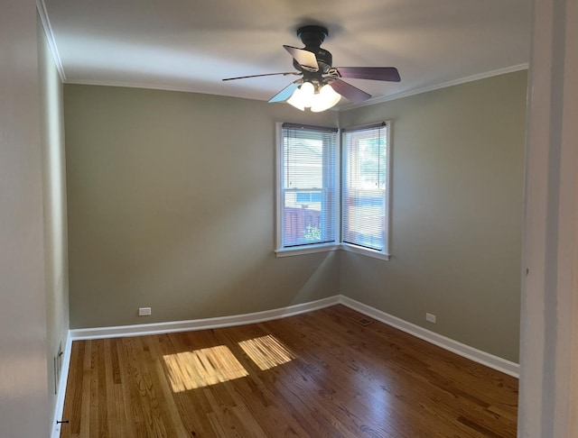 7641 W Hortense Ave, Chicago, IL 60631 - unfurnished room featuring crown molding, wood finished floors, and ceiling fan