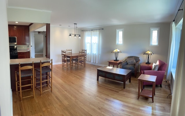 7641 W Hortense Ave, Chicago, IL 60631 - living area featuring crown molding and light wood-type flooring