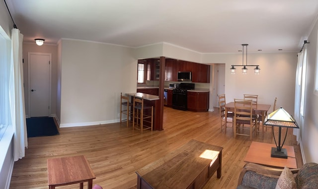 7641 W Hortense Ave, Chicago, IL 60631 - living area with light wood finished floors, healthy amount of natural light, and ornamental molding