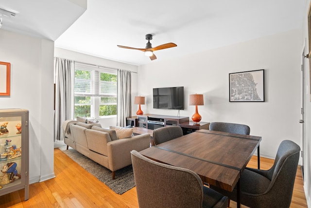 4240 N Clarendon Ave Unit 405S, Chicago, IL 60613 - living area with a ceiling fan and light wood-type flooring