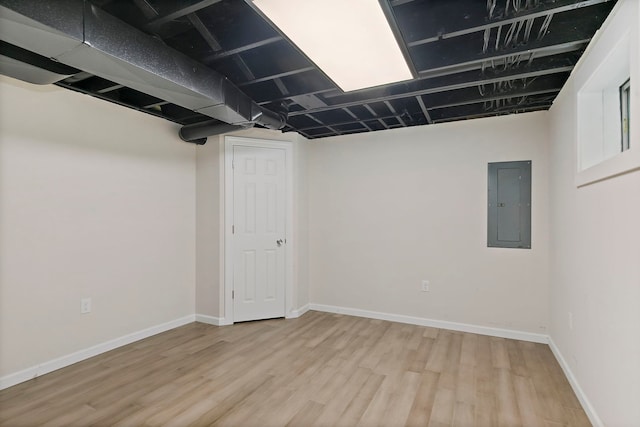 219 N Nina St, Cortland, IL 60112 - finished below grade area featuring electric panel and wood finished floors
