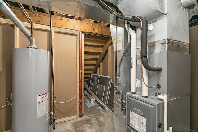 219 N Nina St, Cortland, IL 60112 - utility room featuring gas water heater and heating unit