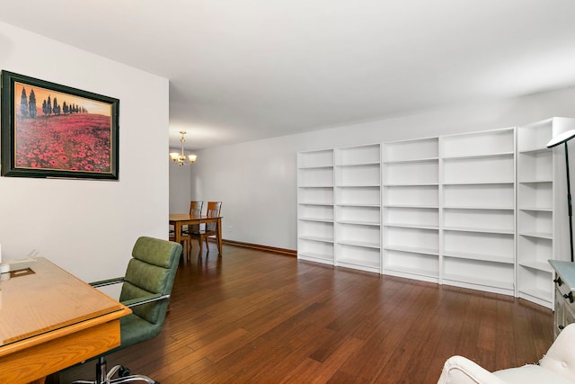 219 N Nina St, Cortland, IL 60112 - office space featuring a chandelier and hardwood / wood-style floors