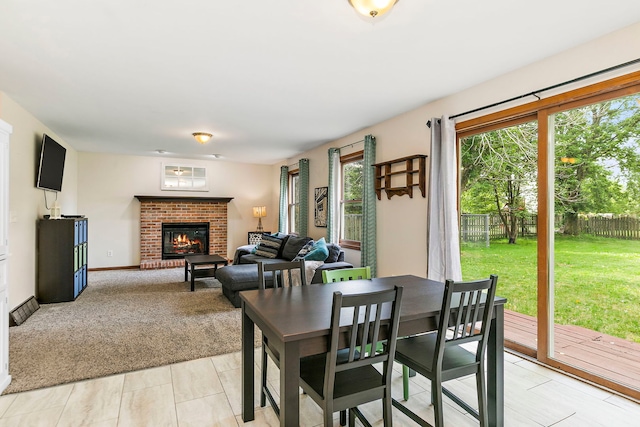 219 N Nina St, Cortland, IL 60112 - dining area featuring a fireplace