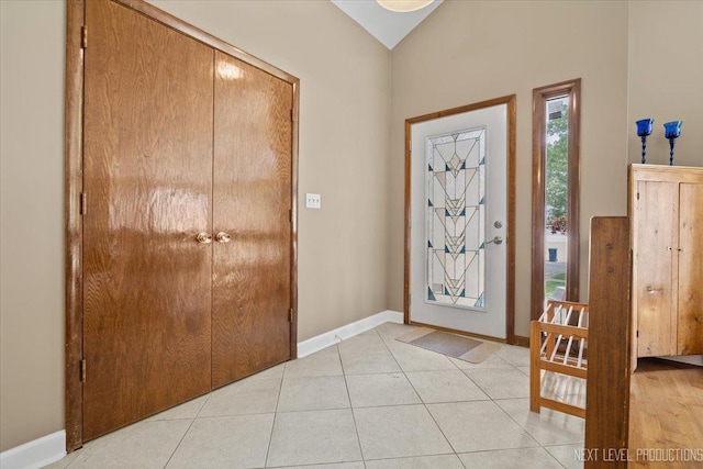 978 Merrimac Cir, Naperville, IL 60540 - foyer entrance featuring vaulted ceiling and light tile patterned flooring