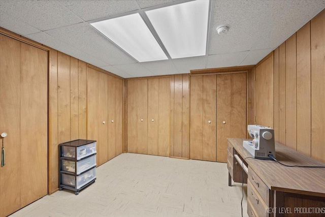 978 Merrimac Cir, Naperville, IL 60540 - unfurnished office with light flooring and wooden walls