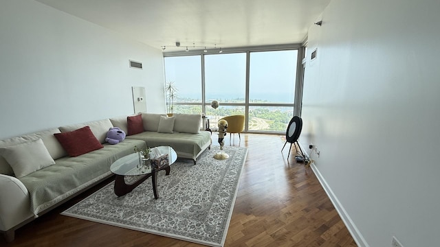 1841 S Calumet Ave Unit 2102, Chicago, IL 60616 - living room with floor to ceiling windows and wood finished floors