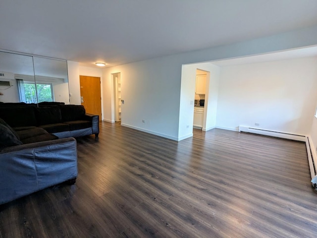 2315 E Olive St Unit 3G, Arlington Heights, IL 60004 - living room featuring dark wood-style flooring and baseboard heating