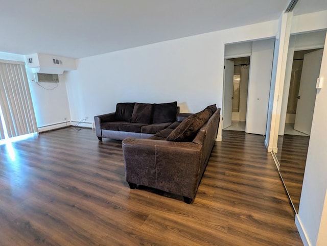 2315 E Olive St Unit 3G, Arlington Heights, IL 60004 - living room with dark wood-style floors and baseboard heating