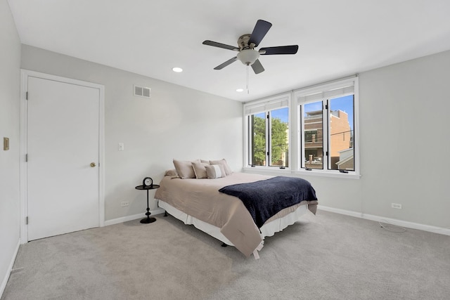 1315 W Webster Ave, Chicago, IL 60614 - bedroom with carpet floors, recessed lighting, and ceiling fan