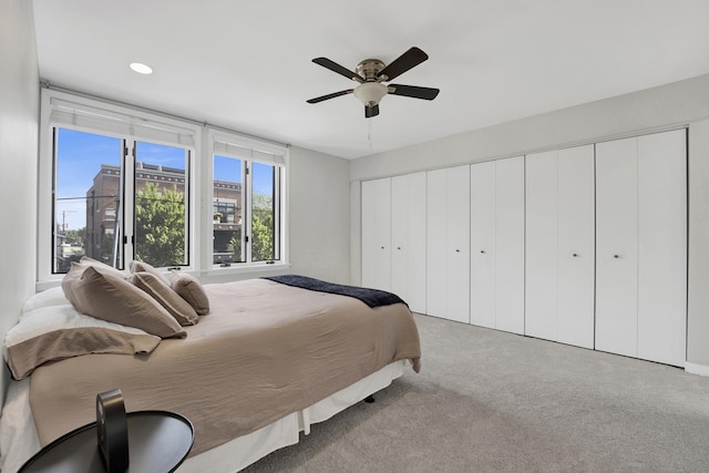 1315 W Webster Ave, Chicago, IL 60614 - carpeted bedroom with ceiling fan and recessed lighting