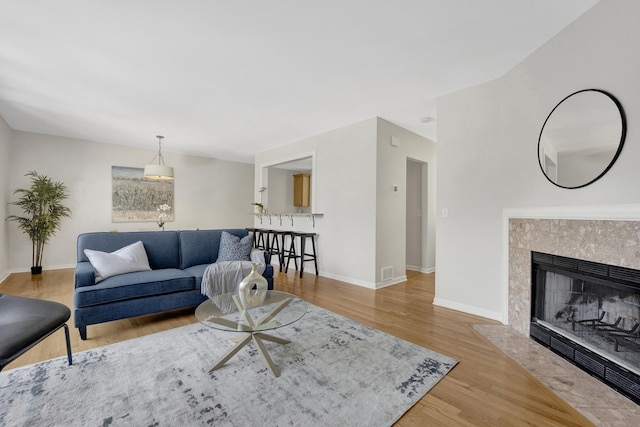 1315 W Webster Ave, Chicago, IL 60614 - living area featuring wood finished floors and a tile fireplace