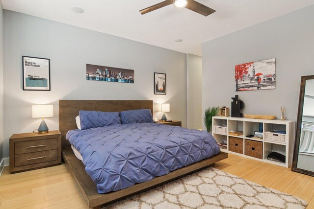 1529 W Chestnut St Unit 102, Chicago, IL 60642 - bedroom featuring wood finished floors and a ceiling fan