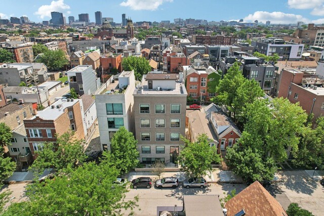 1529 W Chestnut St Unit 102, Chicago, IL 60642 - drone / aerial view of city skyline