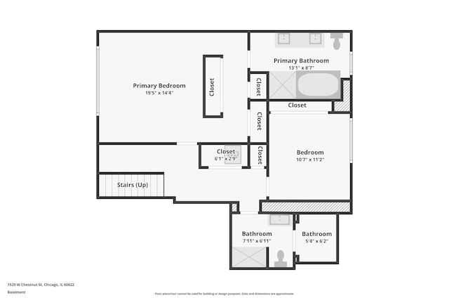 1529 W Chestnut St Unit 102, Chicago, IL 60642 - view of room layout