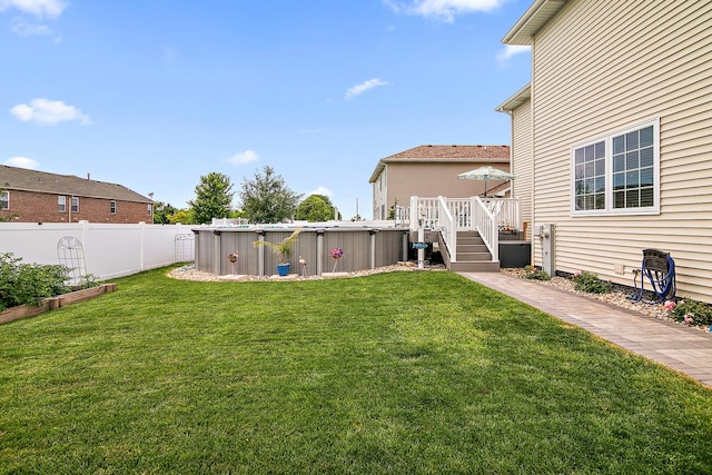 2225 Prairie Chase Dr, Bourbonnais, IL 60914 - view of yard featuring a wooden deck