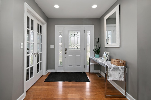2225 Prairie Chase Dr, Bourbonnais, IL 60914 - entryway with wood finished floors and recessed lighting