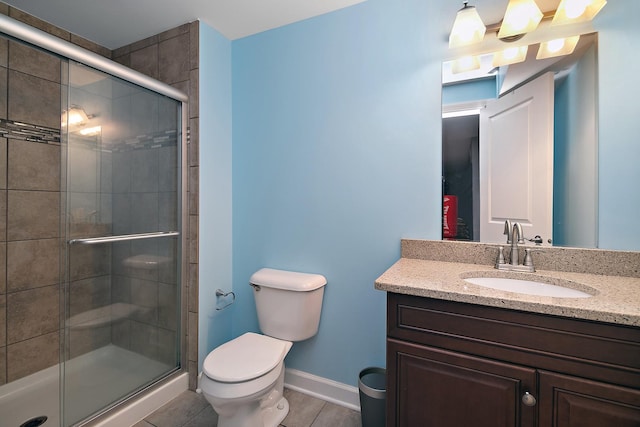 2225 Prairie Chase Dr, Bourbonnais, IL 60914 - bathroom with vanity, a stall shower, and tile patterned flooring