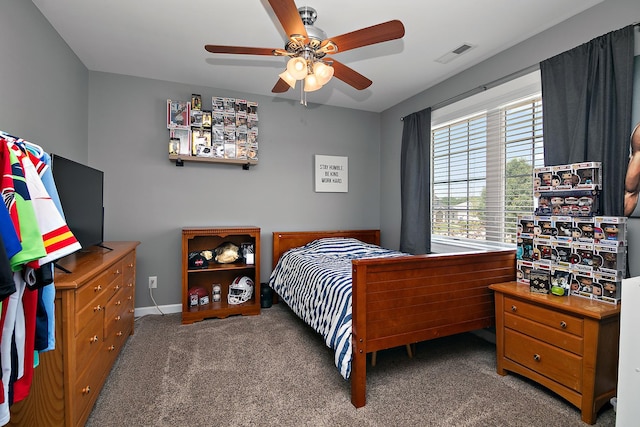 2225 Prairie Chase Dr, Bourbonnais, IL 60914 - carpeted bedroom with a ceiling fan and baseboards