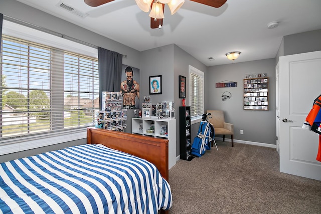 2225 Prairie Chase Dr, Bourbonnais, IL 60914 - carpeted bedroom with baseboards and ceiling fan