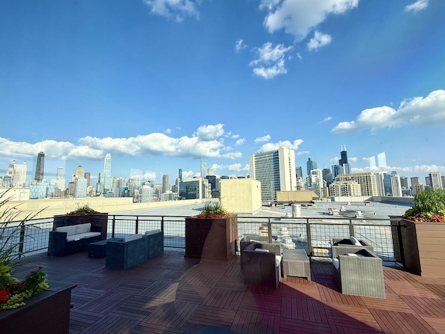 900 N Kingsbury St Unit 861, Chicago, IL 60610 - patio / terrace featuring a view of skyline and an outdoor living space