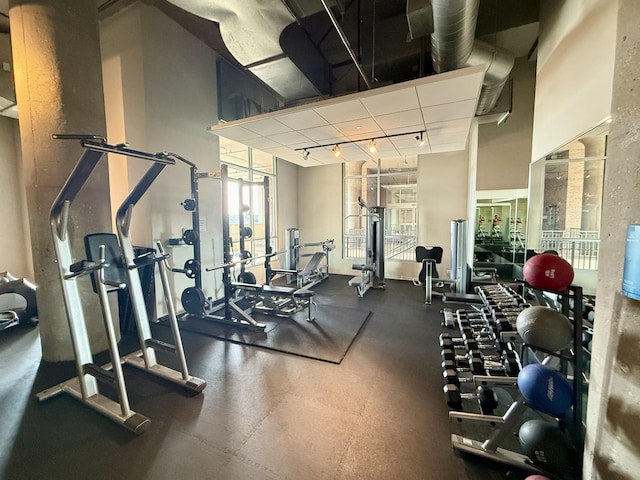 900 N Kingsbury St Unit 861, Chicago, IL 60610 - gym with rail lighting