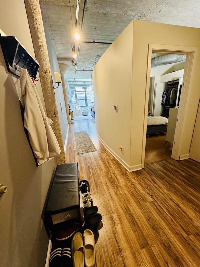 900 N Kingsbury St Unit 861, Chicago, IL 60610 - hall featuring wood finished floors and track lighting