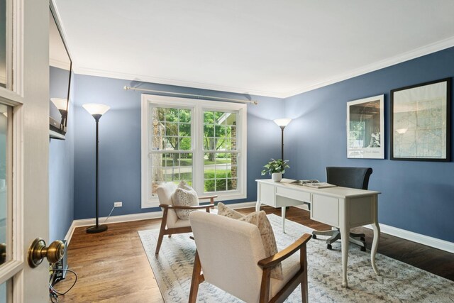 870 Georgetowne Ln, Barrington, IL 60010 - home office with ornamental molding and wood finished floors