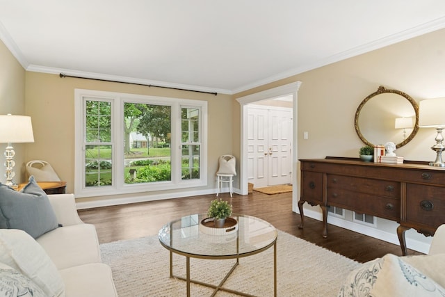 870 Georgetowne Ln, Barrington, IL 60010 - living area with ornamental molding and wood finished floors