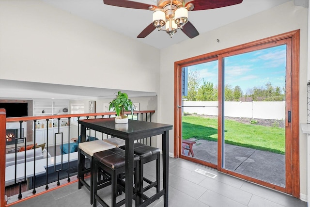 14424 S Pheasant Ln, Homer Glen, IL 60491 - tiled dining area with ceiling fan