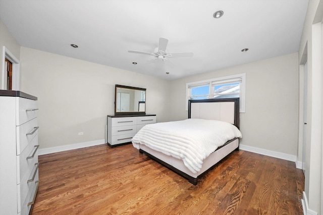14424 S Pheasant Ln, Homer Glen, IL 60491 - bedroom with wood finished floors, recessed lighting, and ceiling fan