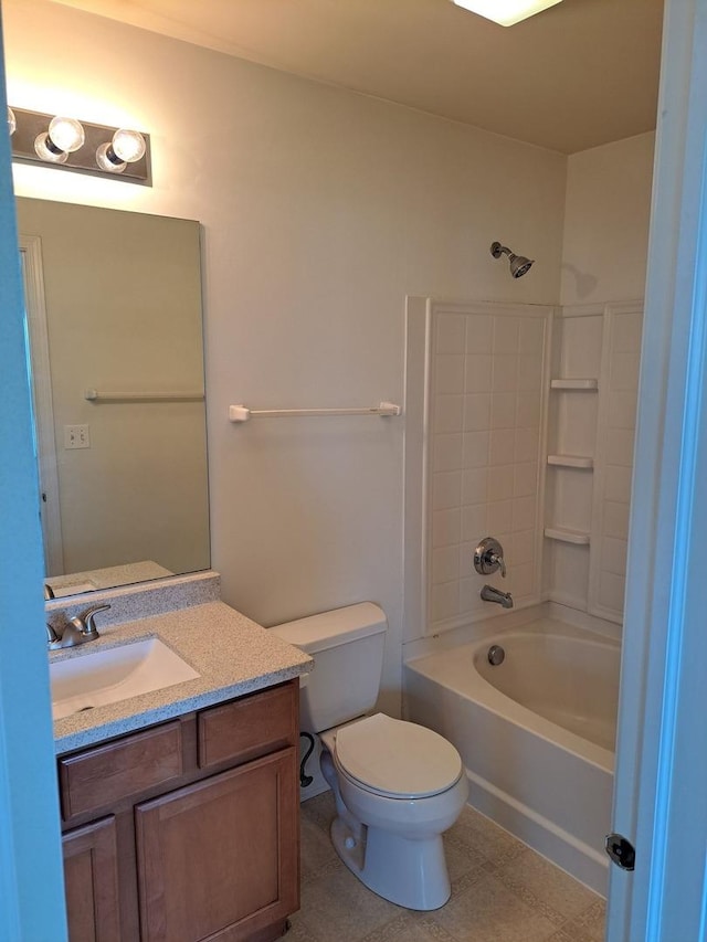 895 Clover Ln Unit 895, Pingree Grove, IL 60140 - bathroom featuring bathing tub / shower combination, vanity, and tile patterned flooring