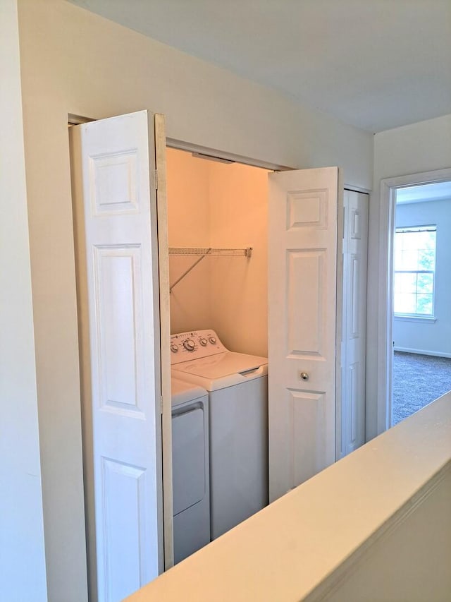 895 Clover Ln Unit 895, Pingree Grove, IL 60140 - washroom featuring washer and dryer and carpet
