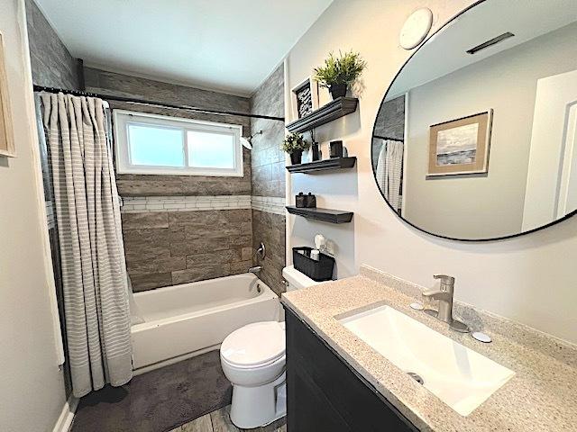 534 White Oak Rd, Bolingbrook, IL 60440 - full bathroom with vanity and shower / bath combination with curtain