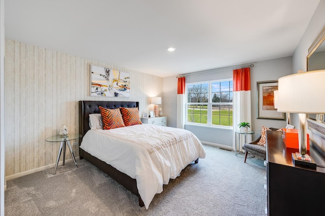 2893 Killarny Dr, Elgin, IL 60124 - bedroom with carpet floors, wallpapered walls, and recessed lighting