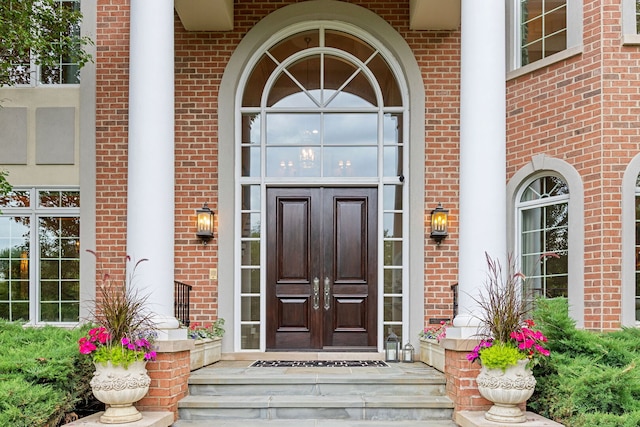 590 Merri Oaks Rd, Barrington Hills, IL 60010 - entrance to property featuring brick siding and french doors