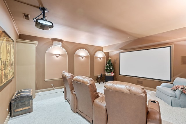 590 Merri Oaks Rd, Barrington Hills, IL 60010 - home theater room featuring light colored carpet and baseboards
