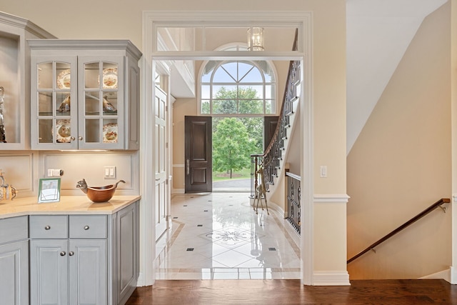 590 Merri Oaks Rd, Barrington Hills, IL 60010 - foyer featuring stairs and light tile patterned floors