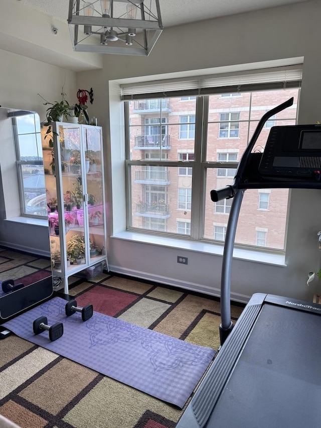 656 Pearson St Unit 512C, Des Plaines, IL 60016 - workout room featuring carpet