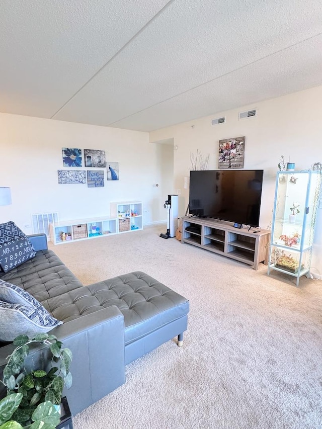656 Pearson St Unit 512C, Des Plaines, IL 60016 - living area featuring carpet and a textured ceiling