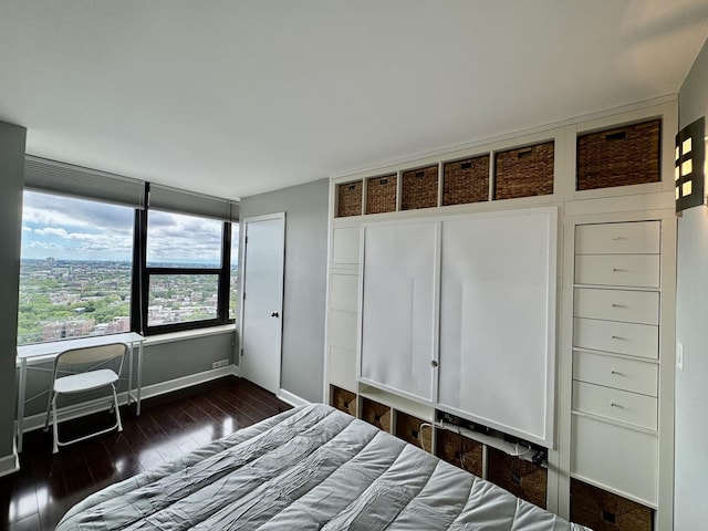 1850 N Clark St Unit 2406, Chicago, IL 60614 - bedroom with dark wood finished floors and baseboards