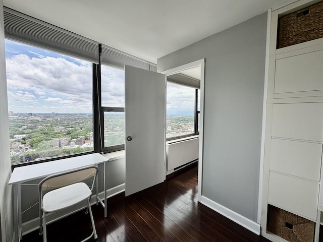 1850 N Clark St Unit 2406, Chicago, IL 60614 - office area with dark wood-type flooring and baseboards
