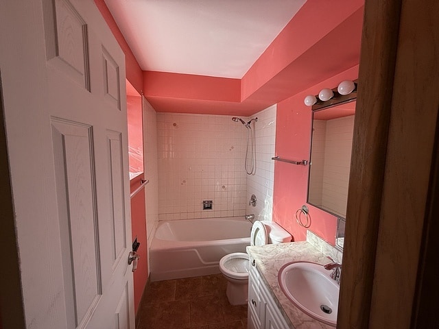 5925 W Montrose Ave Unit 3C, Chicago, IL 60634 - full bathroom with vanity, shower / washtub combination, and tile patterned flooring
